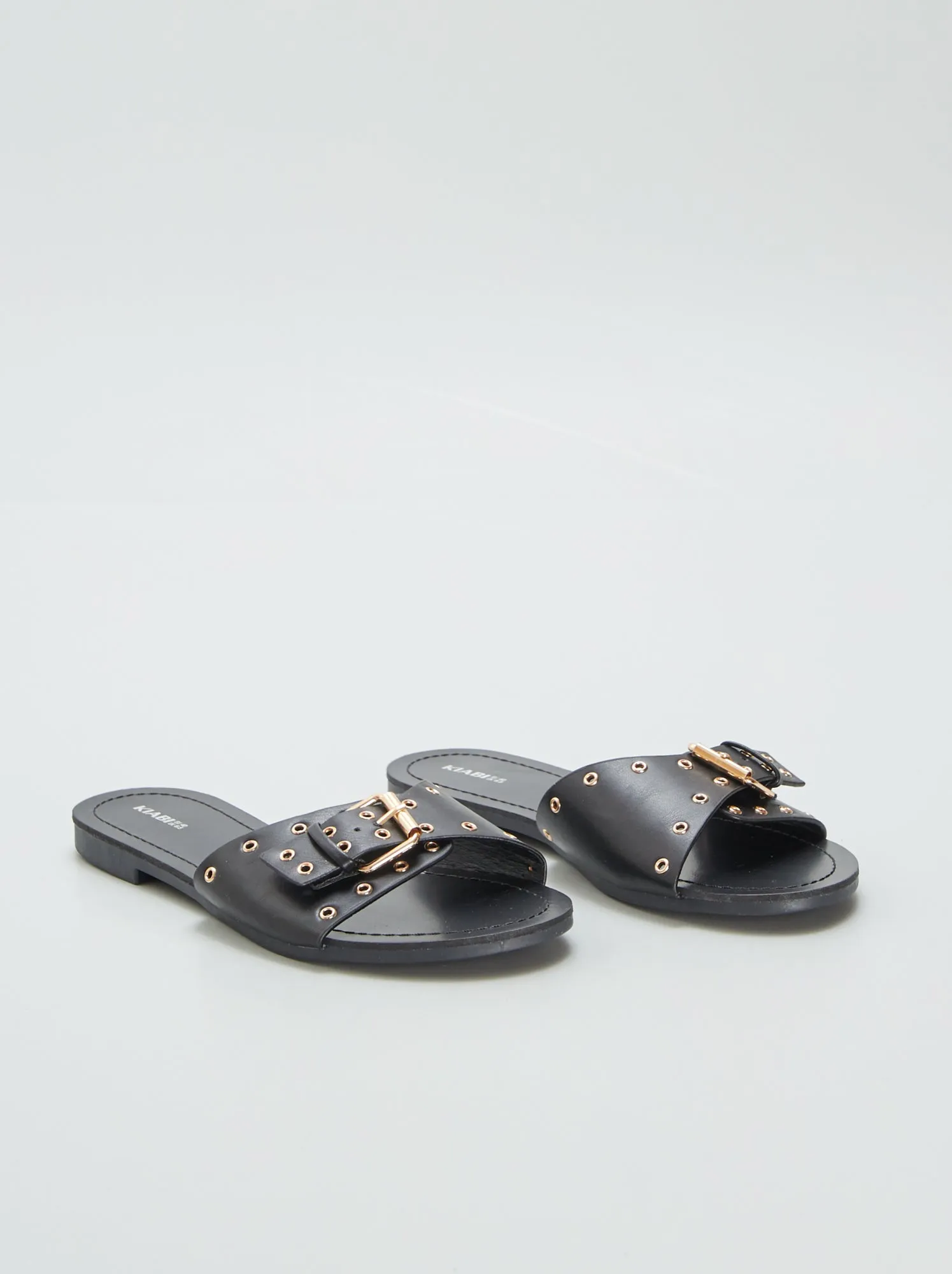 Mules con cinturini con fibbia - NERO