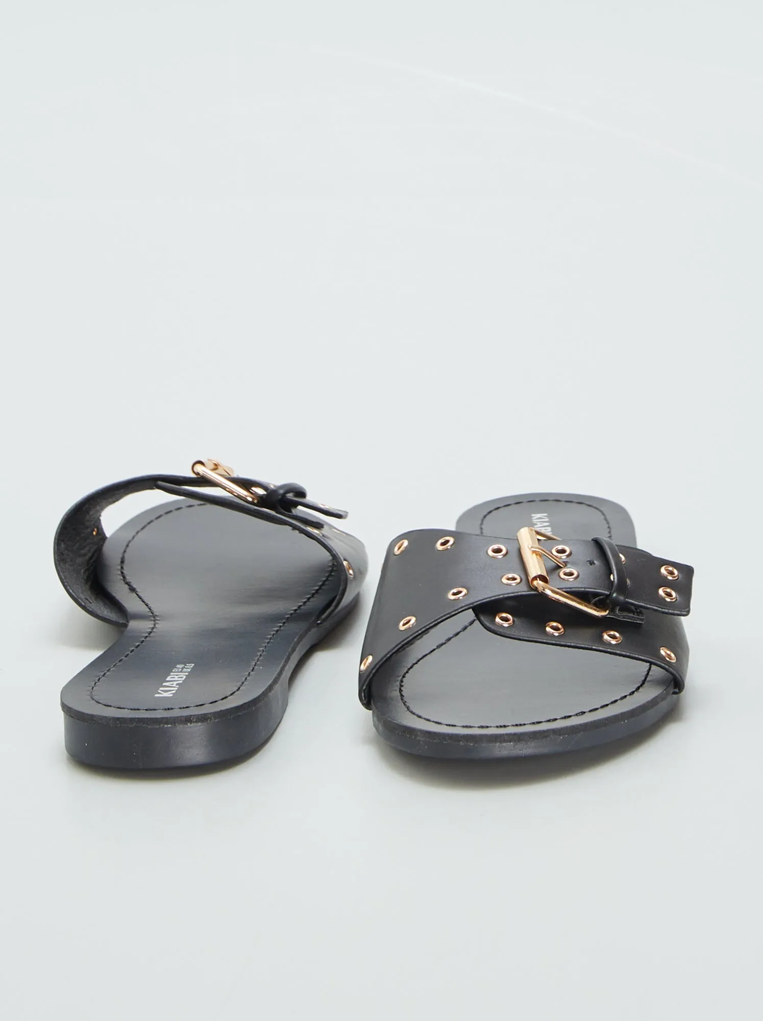 Mules con cinturini con fibbia - NERO