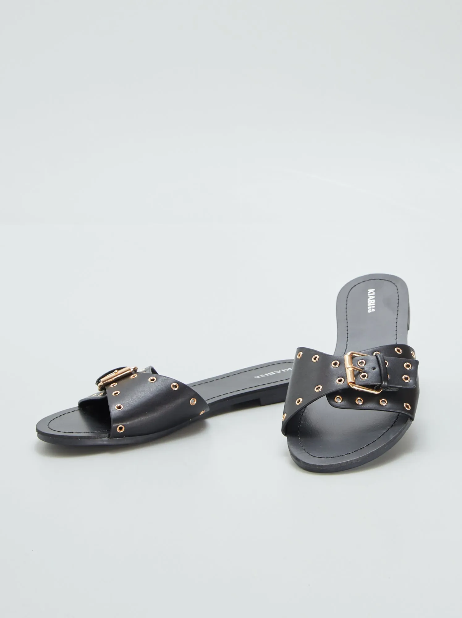 Mules con cinturini con fibbia - NERO