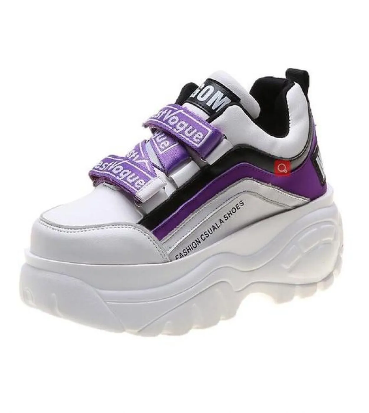 New Shoes Woman 12 Cm Super Hihg Wedge Outdoor Sneakers Female Casual Shoes Hook Loop Comfortable Platform Sneakers  Wom