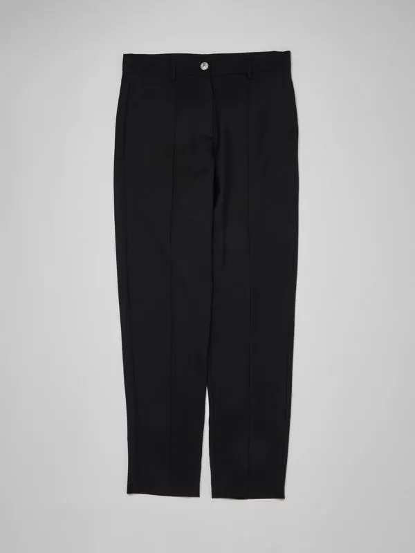Pantalone bambina Balmain in cashmere stretch con bottone argento Nero