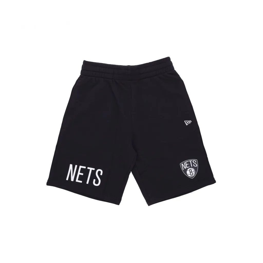 pantalone corto tuta uomo nba wordmark os shorts bronet BLACK/WHITE