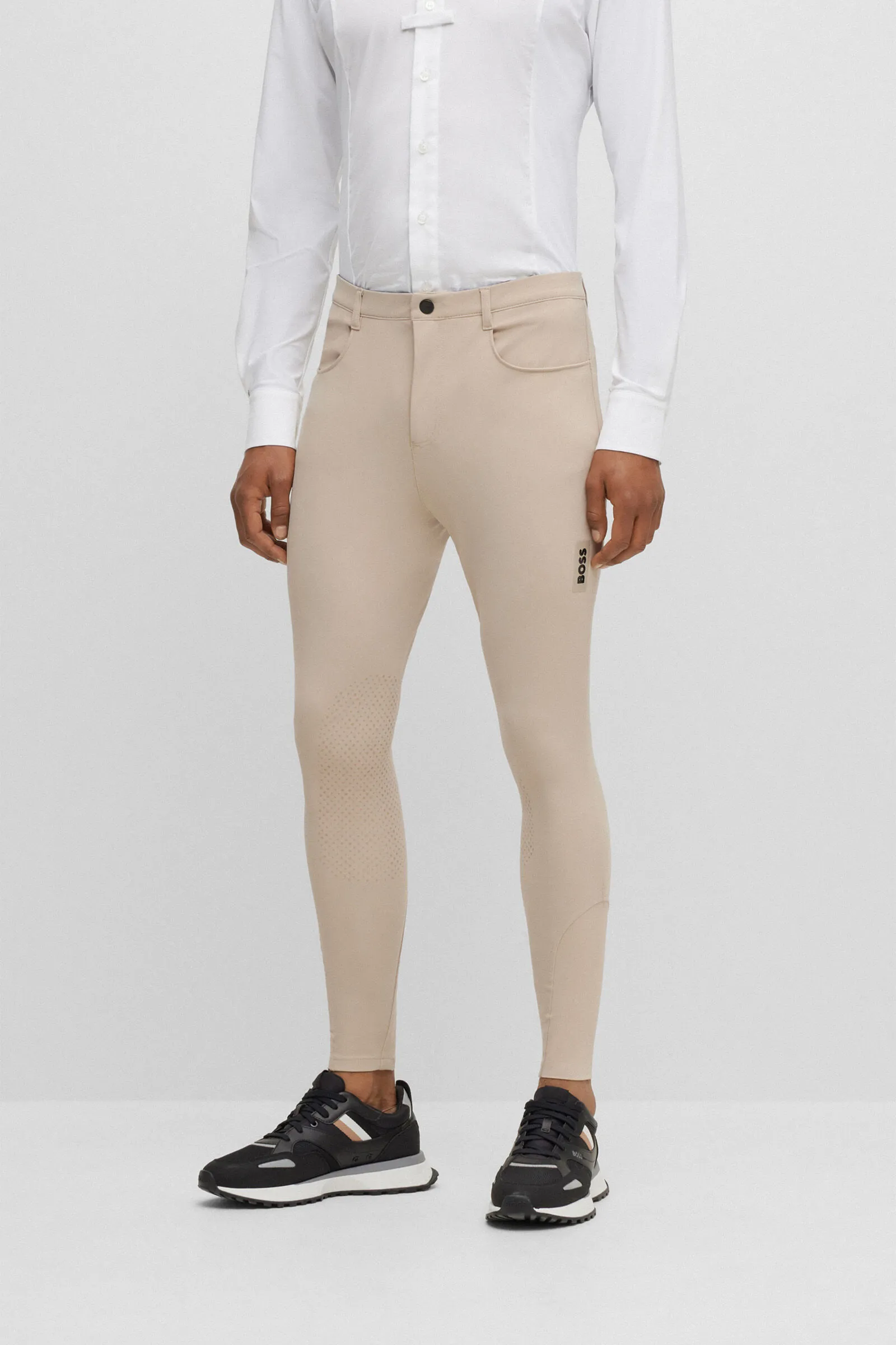 Pantaloni da equitazione Boss James da uomo con presa al ginocchio