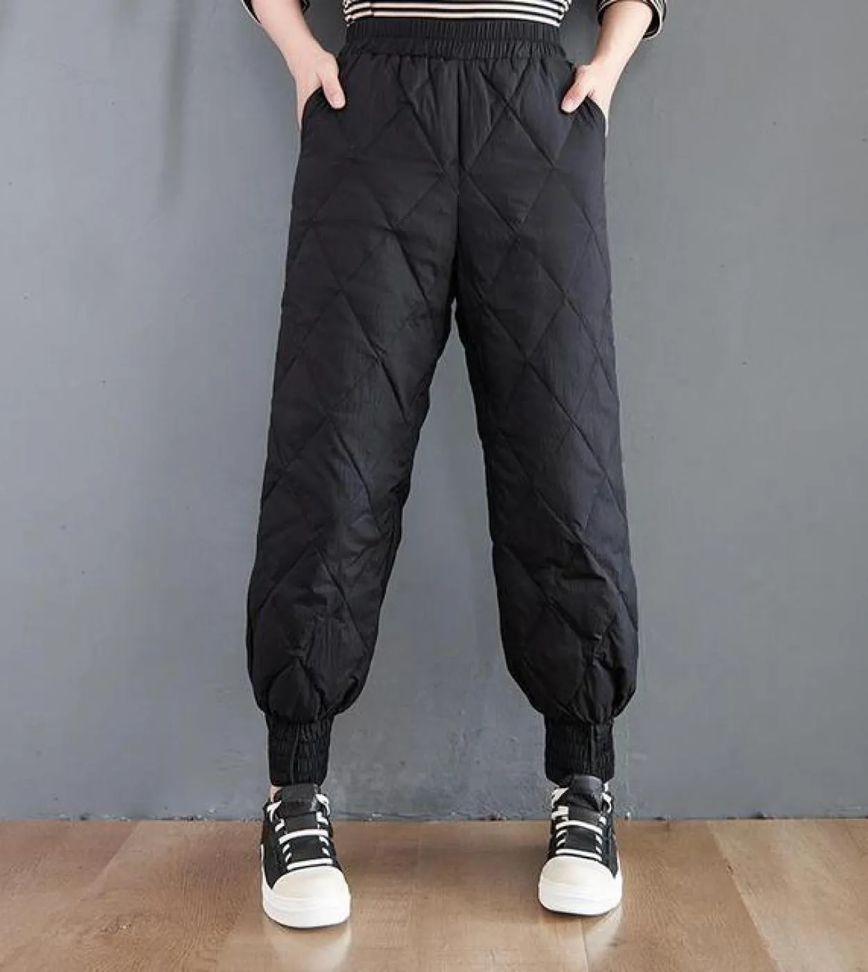 Pantaloni larghi in vita elastica in vita da donna stile arti autunno inverno tutti abbinati pantaloni Harem caldi in cotone add