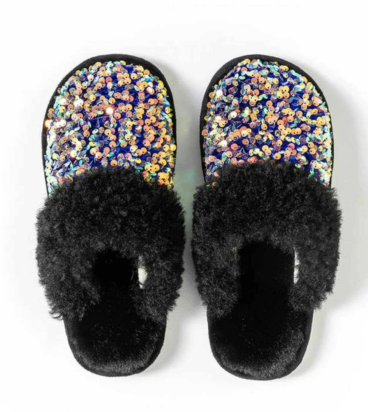 Pantofole invernali per la casa Diamond Bling Pantofole invernali per la casa Pantofole in pelliccia da donna