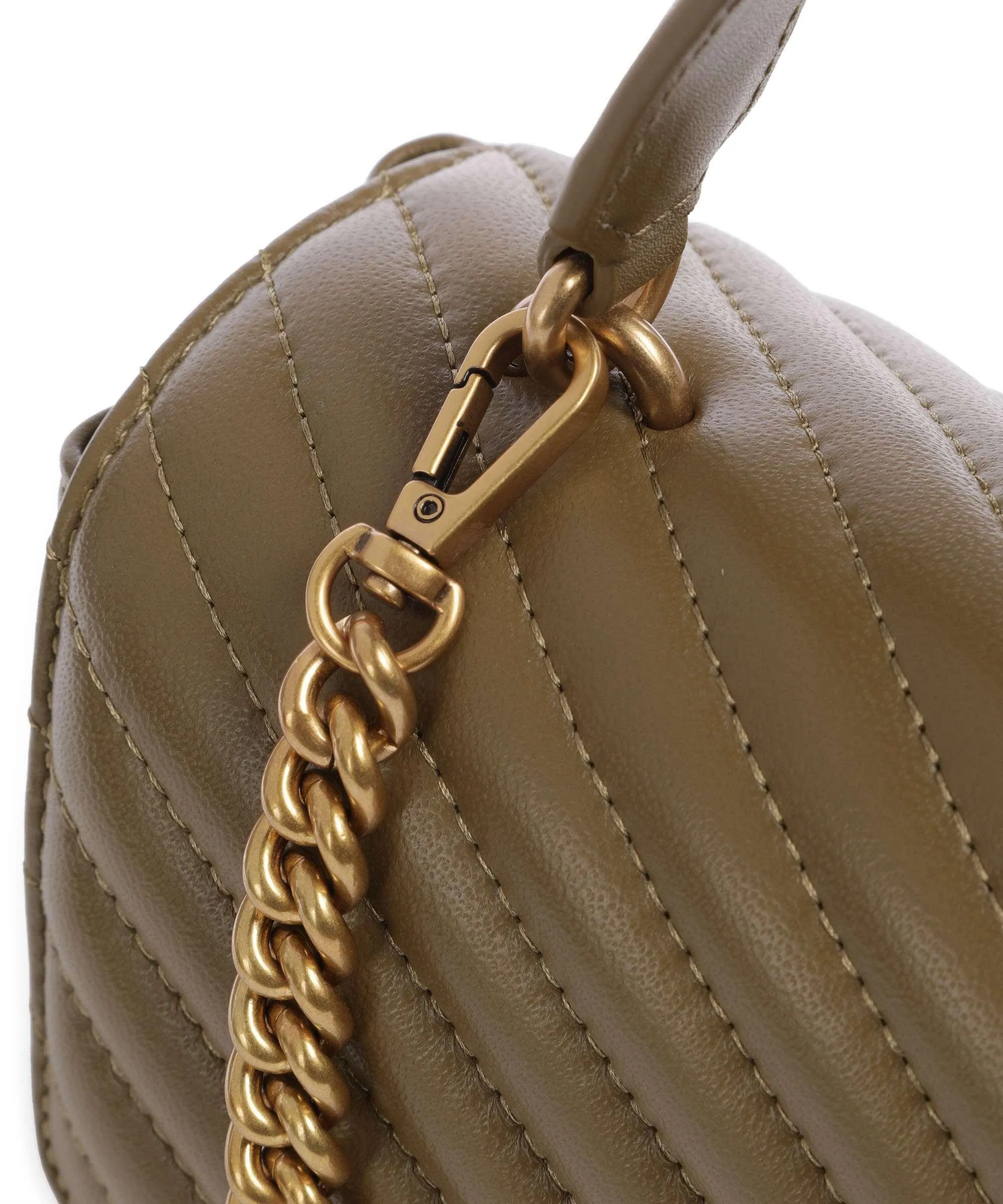  Pinko Love Lady Puff Classic Borsa a mano pelle di pecora verde-oliva  