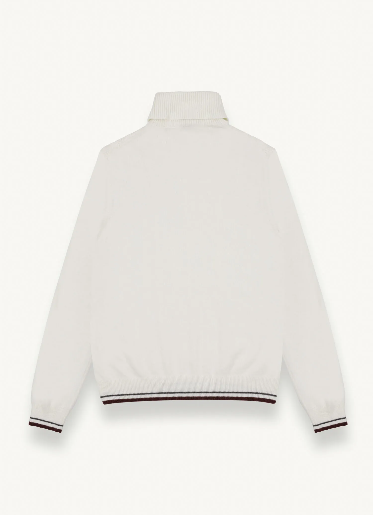 Polo-neck cable-knit pullover