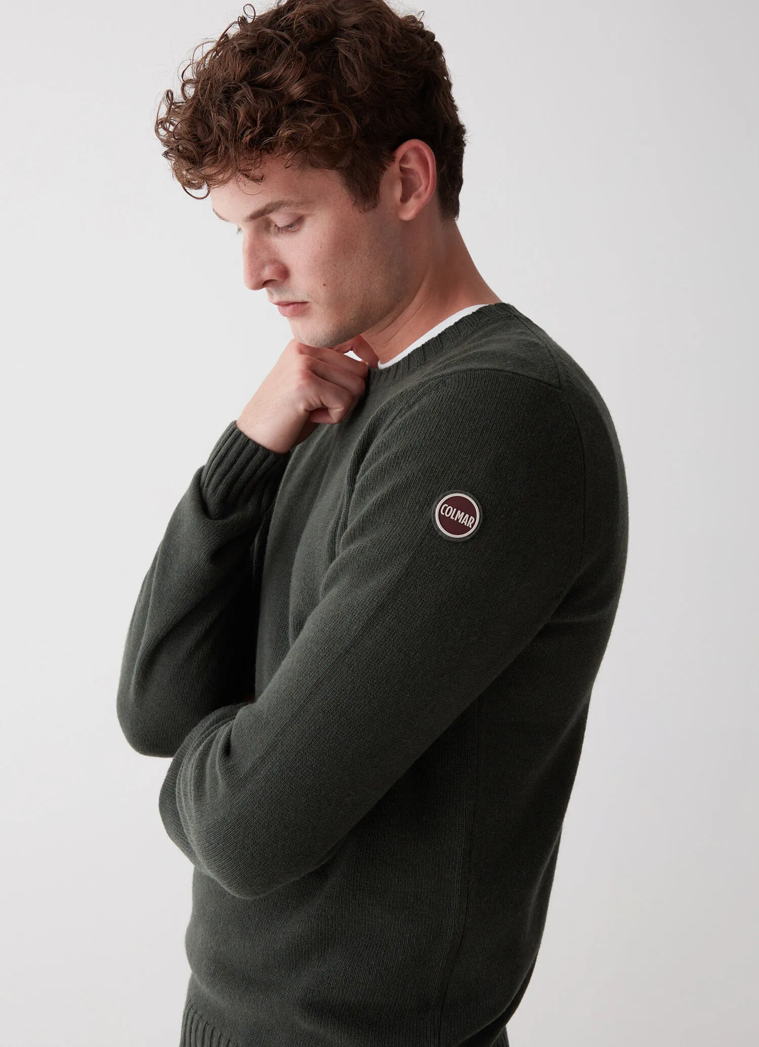 Round-neck wool and cashmere pullover