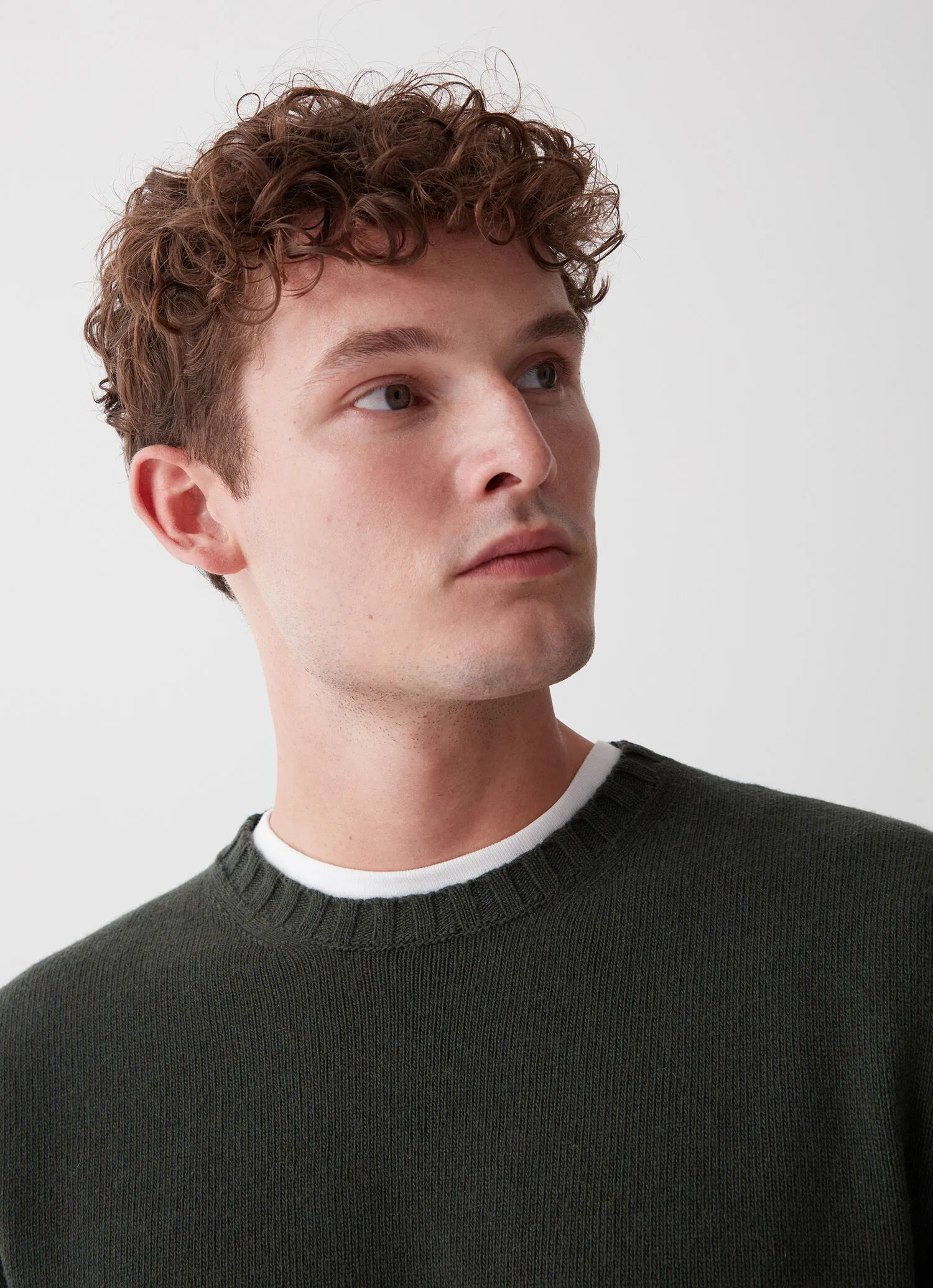Round-neck wool and cashmere pullover