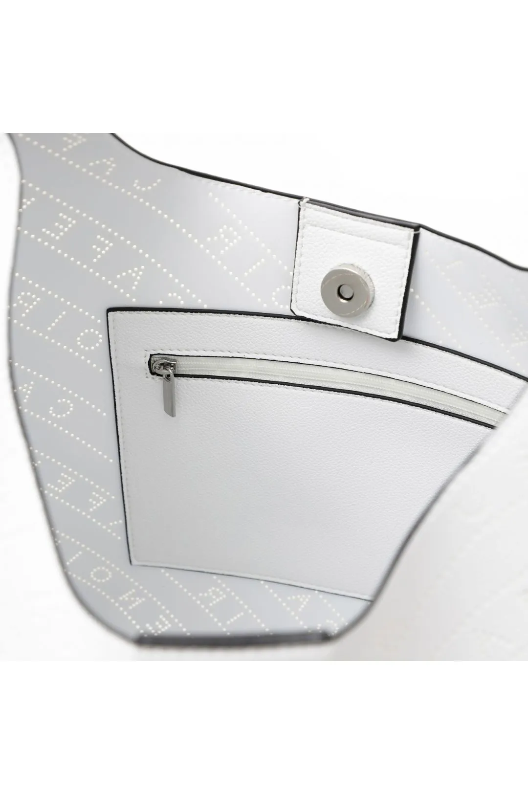 sacca con pattern logato obliquo forato