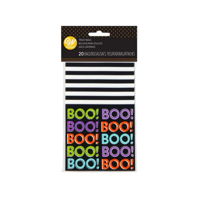 Sacchetto mini BOO Halloween 9,5 x 15 cm - Wilton - 20 pz.