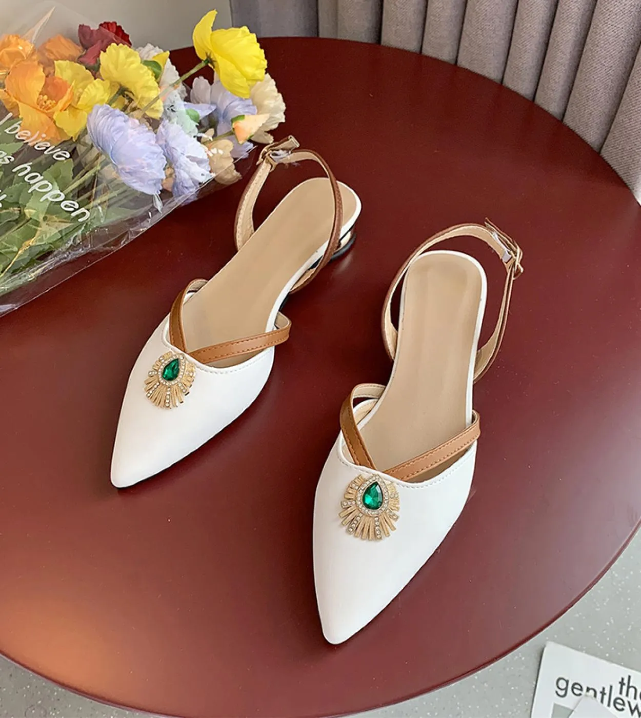 Sandali dolci Moda donna Butterflyknot Decorazione Cinturino con fibbia Scarpe con tacco quadrato Eleganti sandali con punta a p
