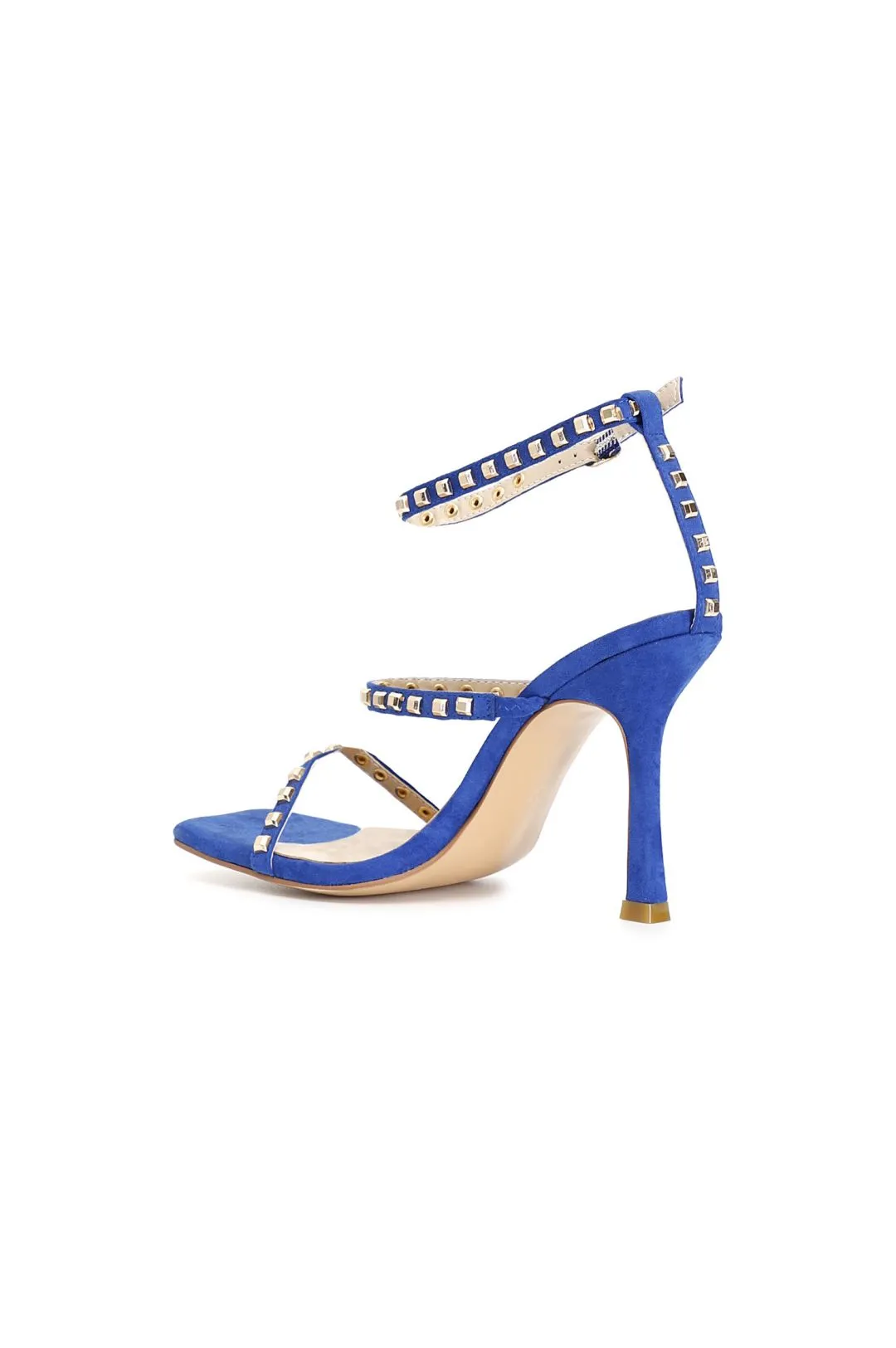 sandali in microfibra con borchie blu