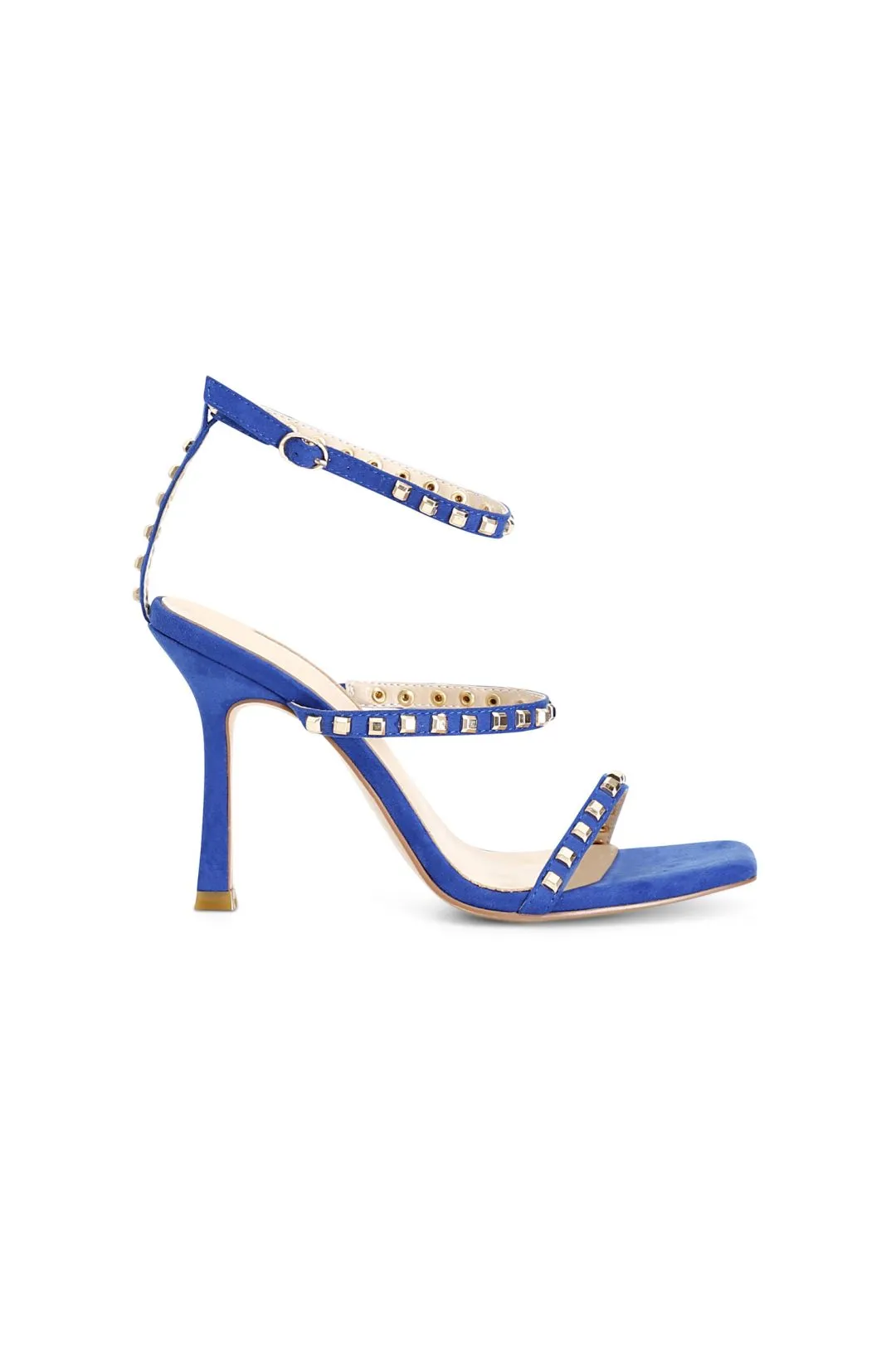 sandali in microfibra con borchie blu