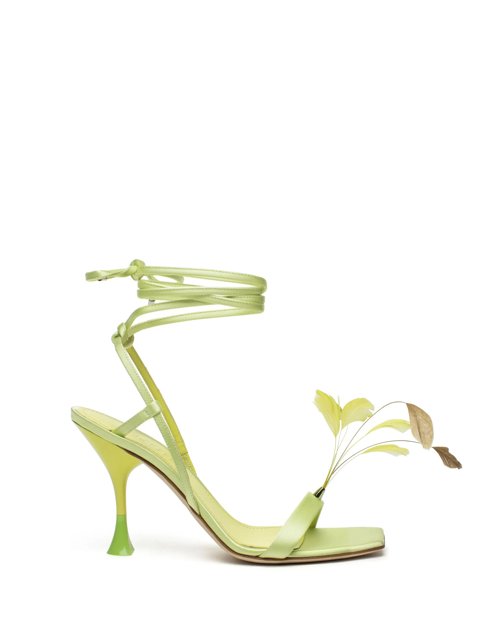 SANDALI "KIMI" VERDE IN SATIN