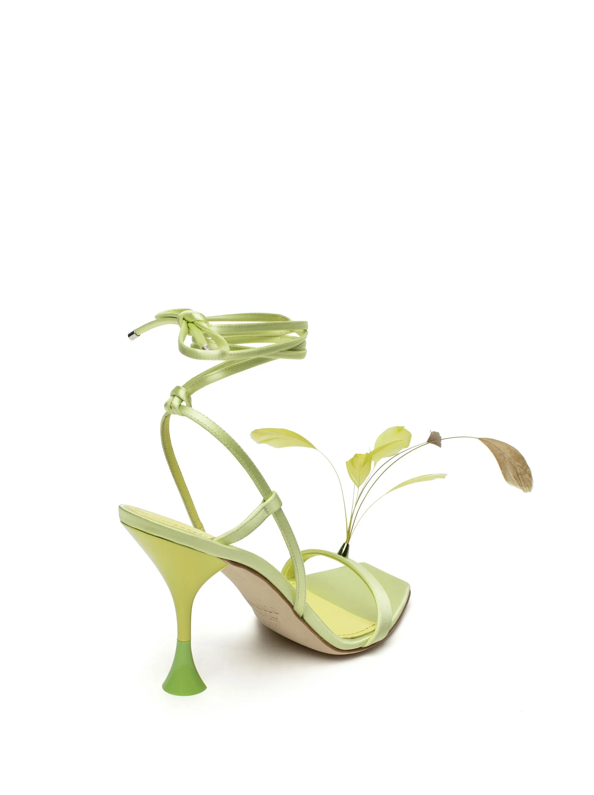 SANDALI "KIMI" VERDE IN SATIN