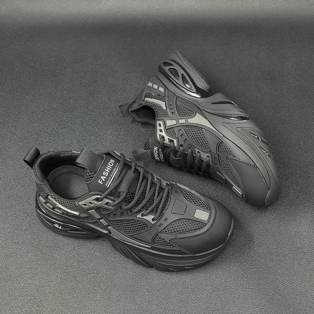 Scarpe da ginnastica casual da uomo con suola spessa in mesh traspirante