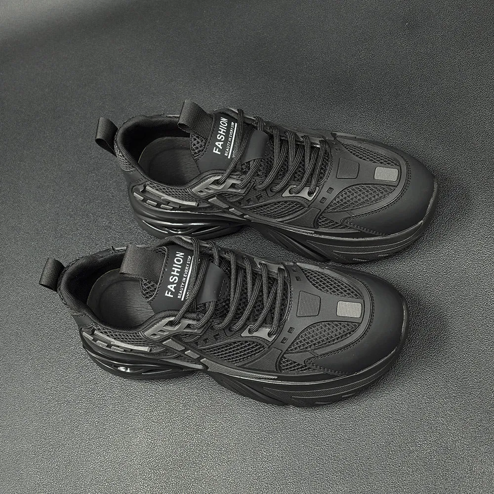 Scarpe da ginnastica casual da uomo con suola spessa in mesh traspirante