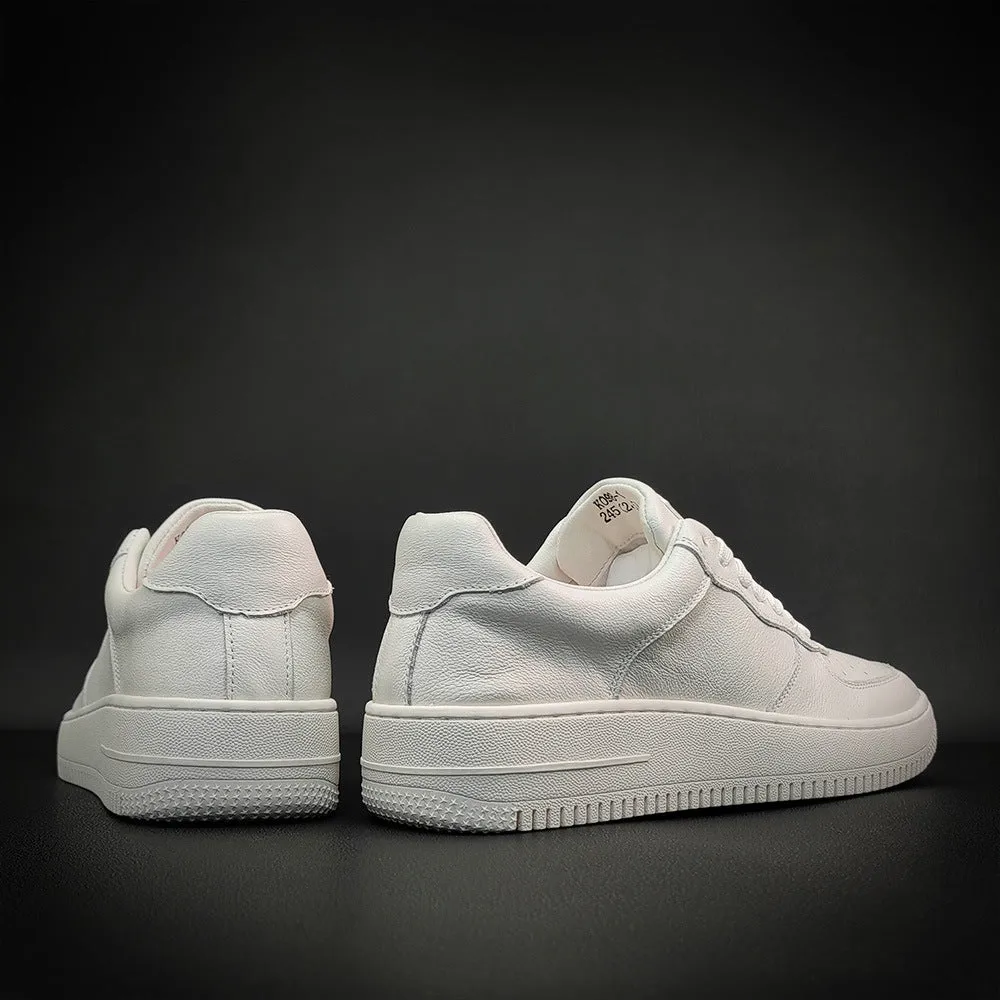 Scarpe da ginnastica da skate casual bianche pure moda uomo