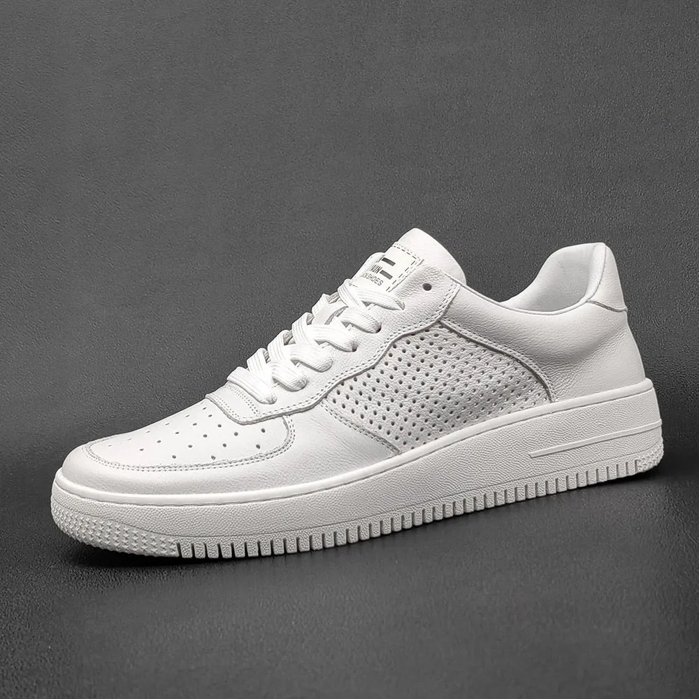 Scarpe da ginnastica da skate casual bianche pure moda uomo
