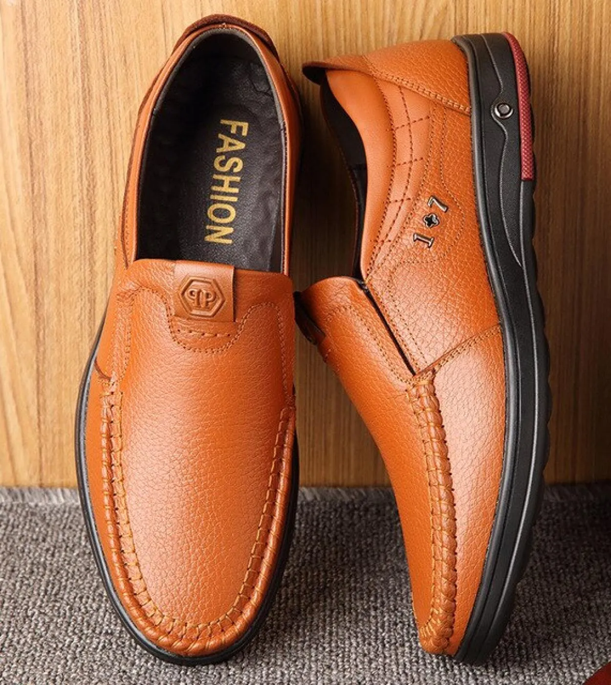 Scarpe da uomo Pantofole con suola morbida in pelle legale, antiscivolo casual, scarpe da uomo traspiranti, morbidi e caldi, nuo