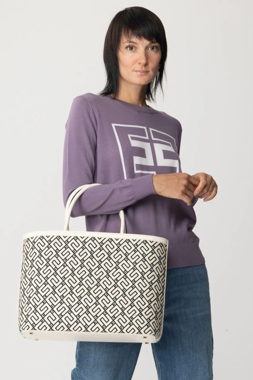 Shopper grande stampa logo Burro