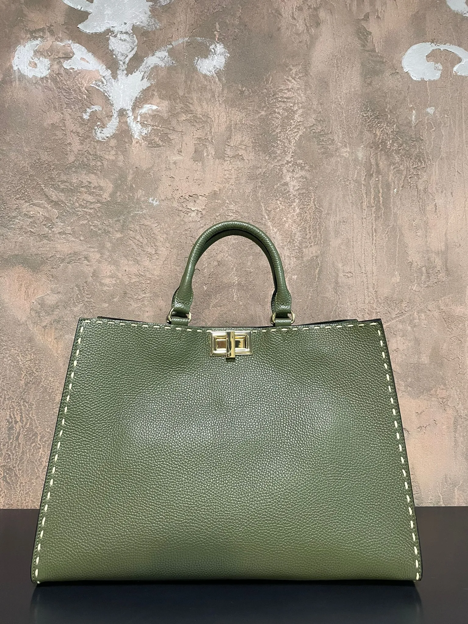 Shopper In Pelle Verde