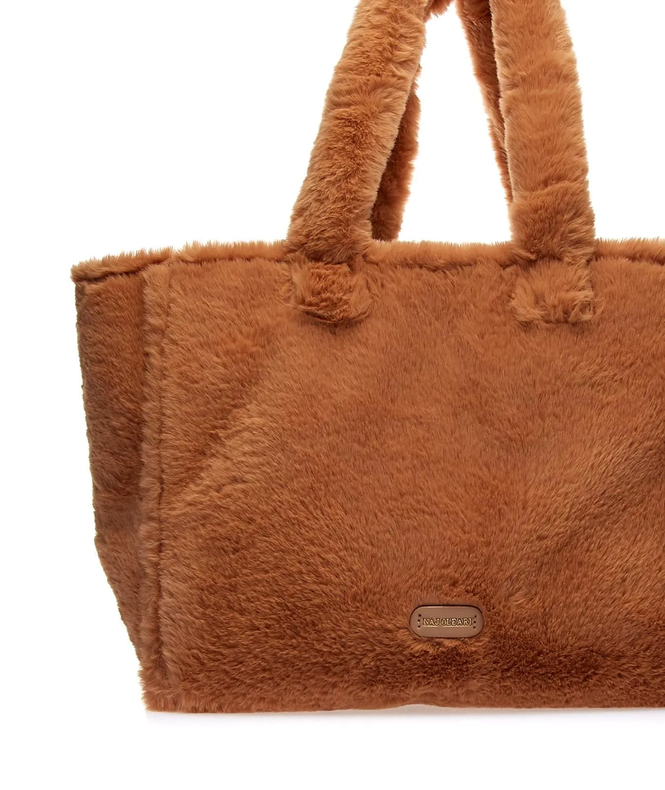Shopper marrone in morbido peluche