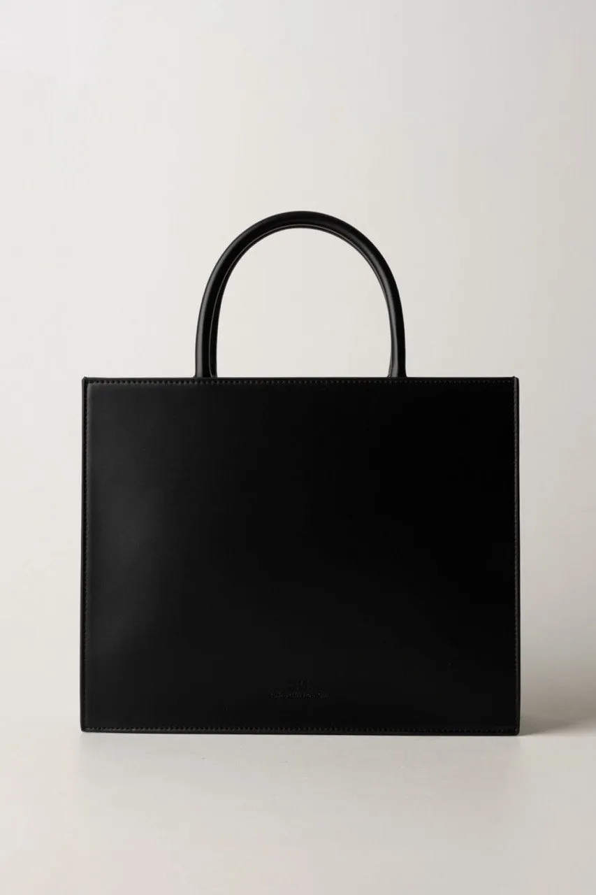 Shopper media con placca logata Nero