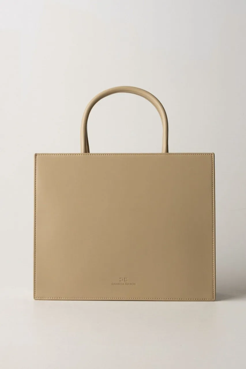 Shopper media con placca logata SABBIA