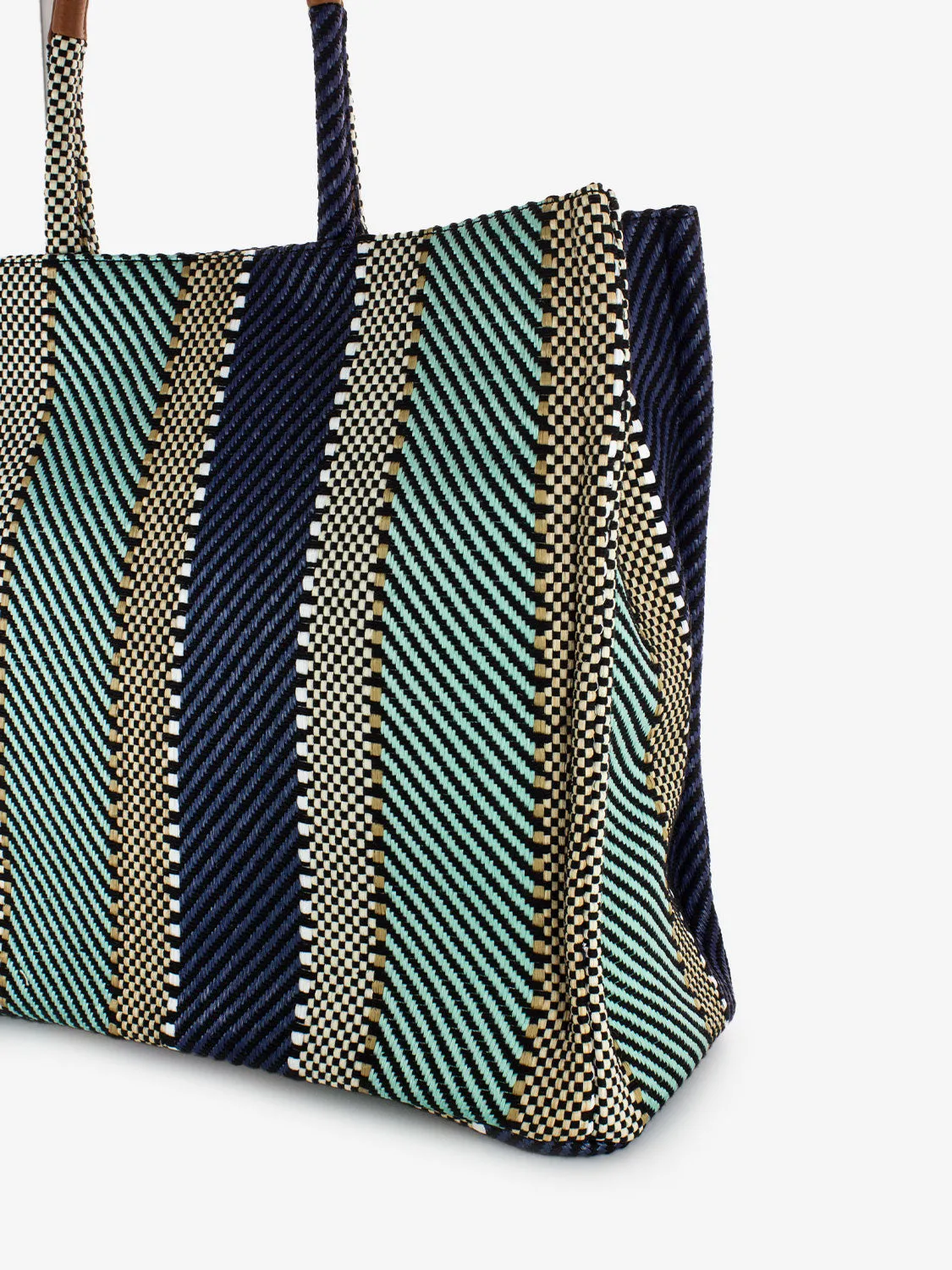 Shopper medium Taormina riga blu