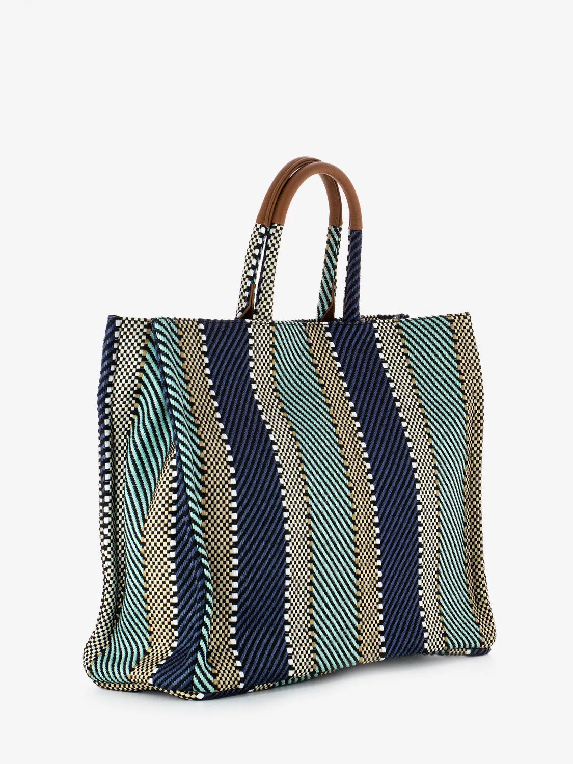 Shopper medium Taormina riga blu