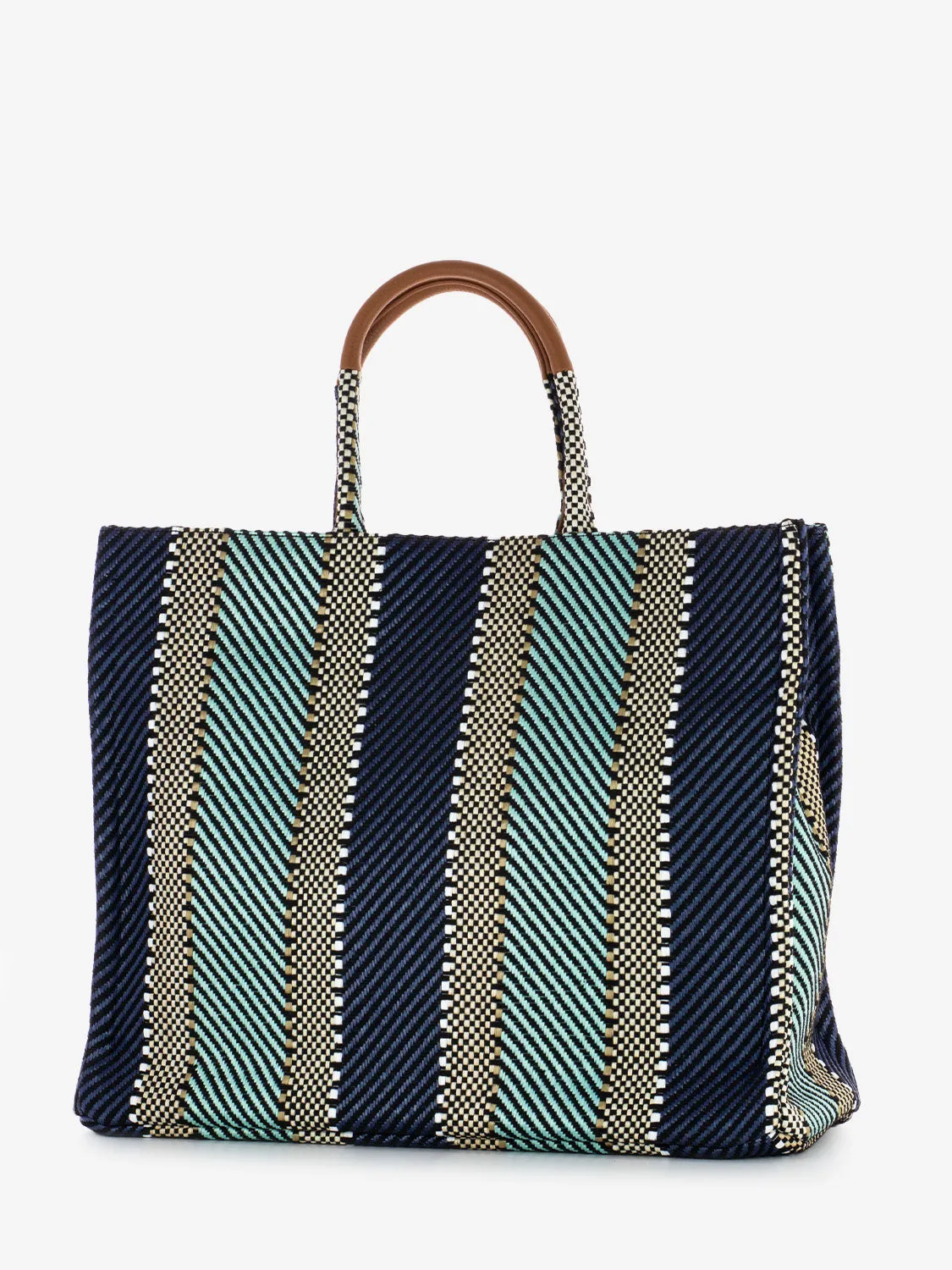 Shopper medium Taormina riga blu