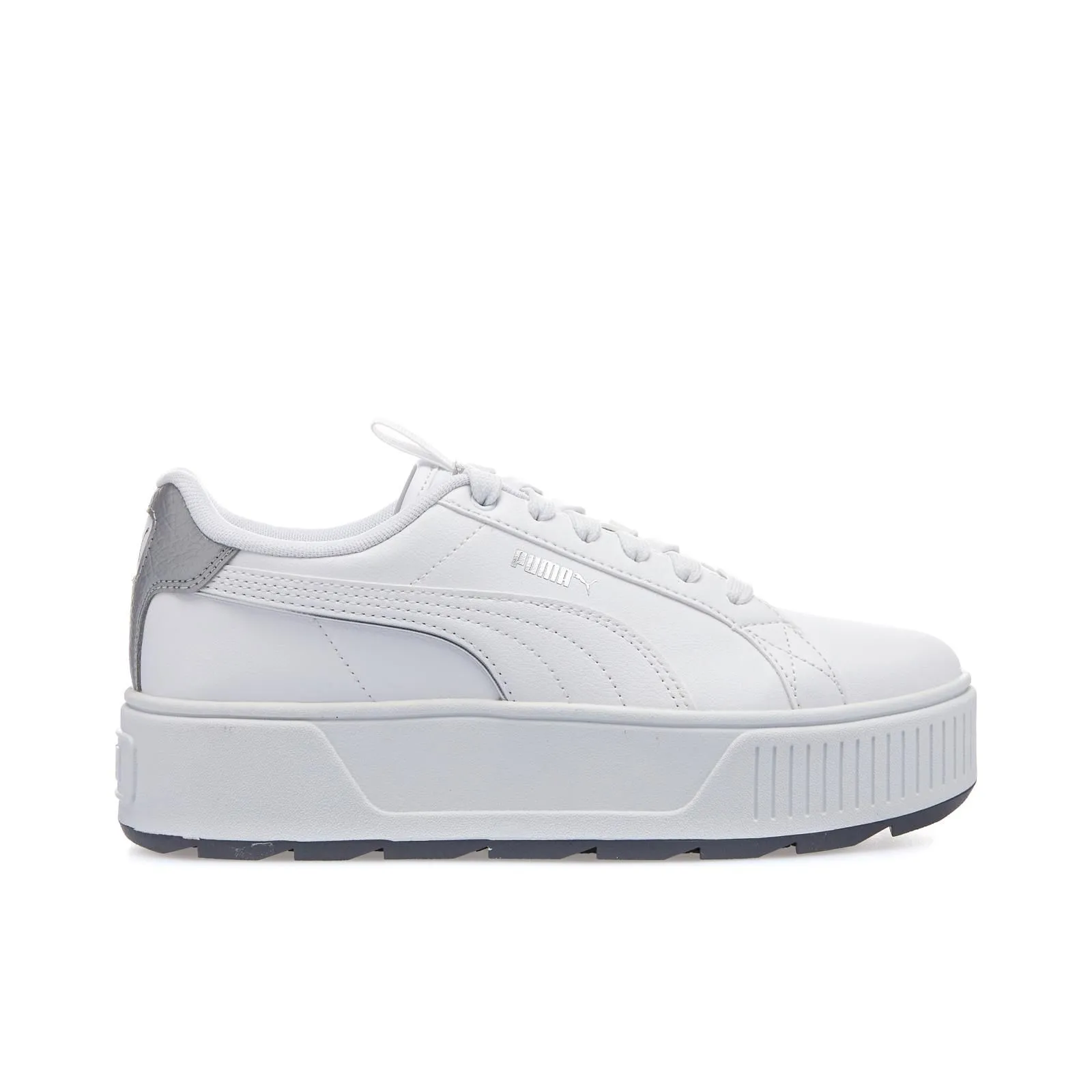 Sneakers bianche tennis con platform da donna karmen pop up metallics