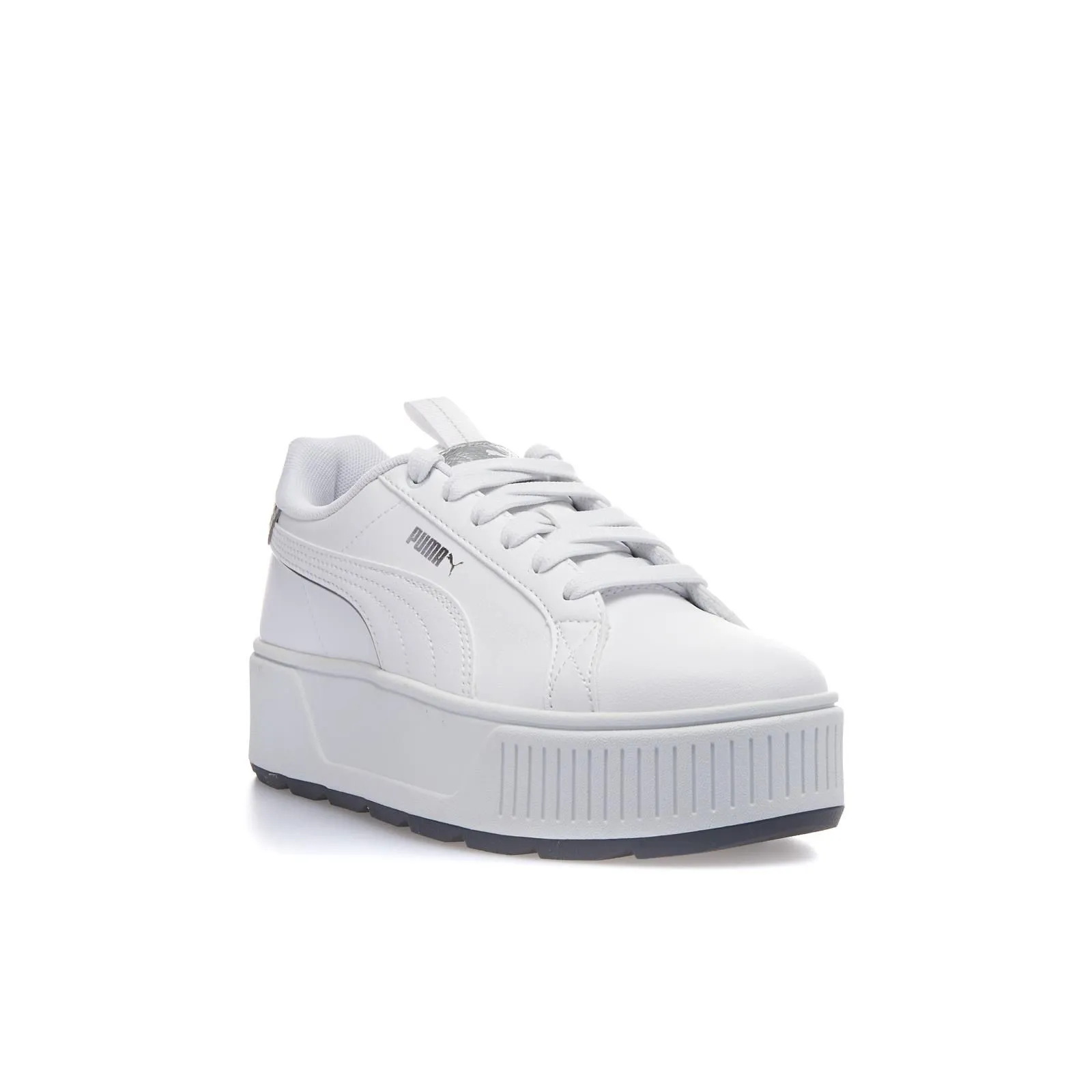 Sneakers bianche tennis con platform da donna karmen pop up metallics