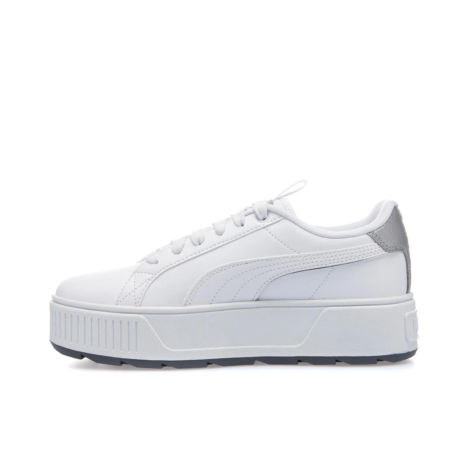 Sneakers bianche tennis con platform da donna karmen pop up metallics