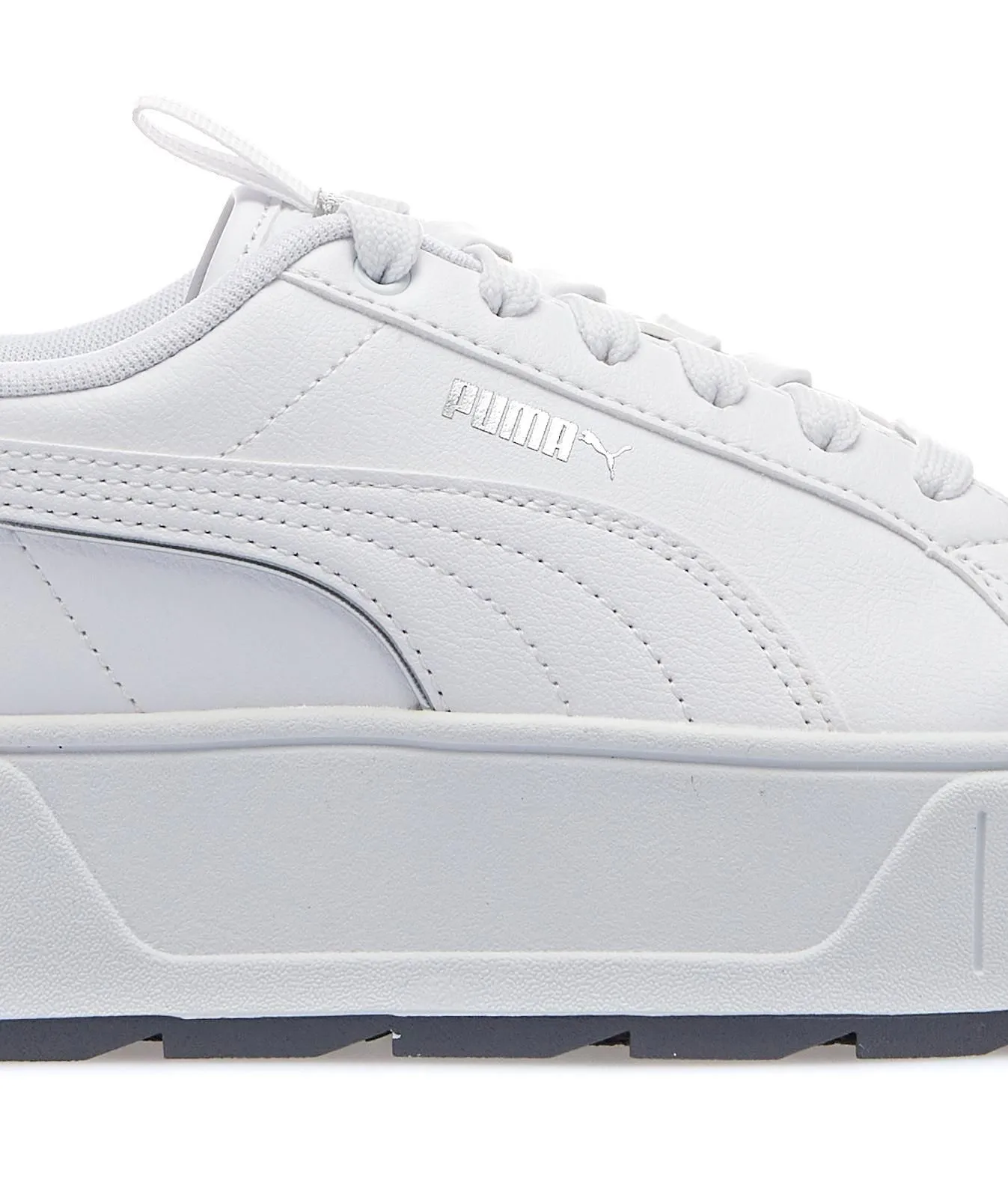Sneakers bianche tennis con platform da donna karmen pop up metallics