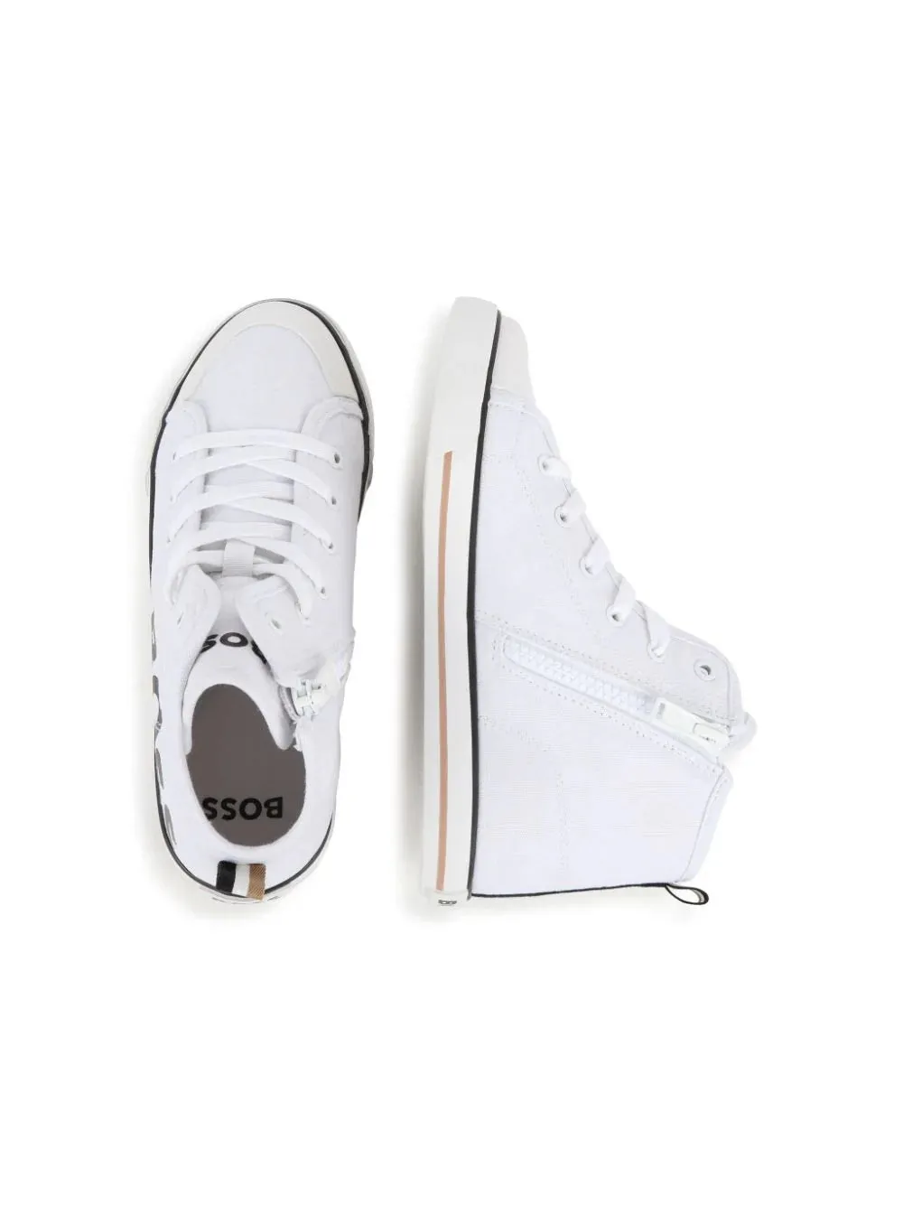 Sneakers High-top in tela con logo