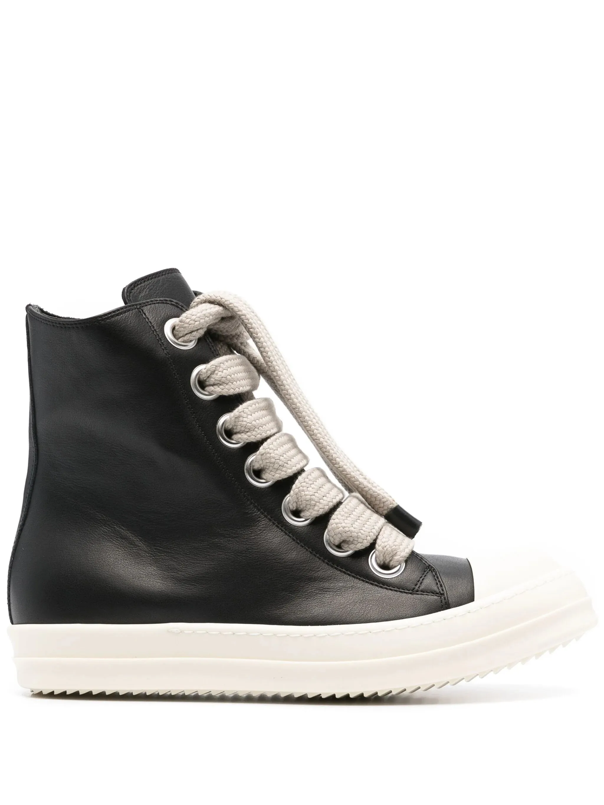 Sneakers Jumbolaced in pelle di vitello grana nero/perla/latte