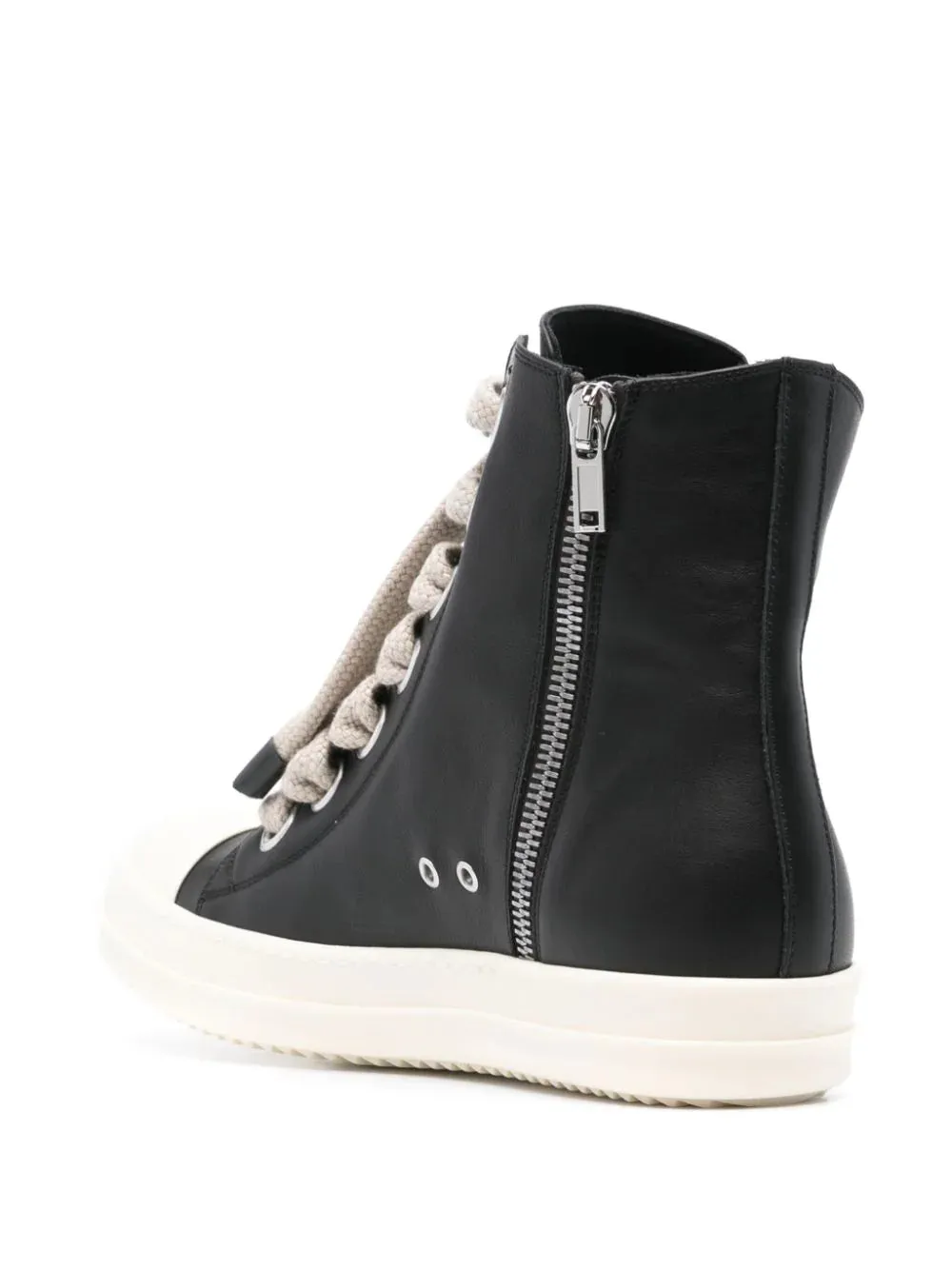 Sneakers Jumbolaced in pelle di vitello grana nero/perla/latte