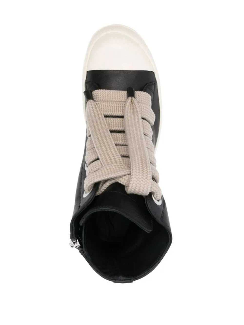 Sneakers Jumbolaced in pelle di vitello grana nero/perla/latte