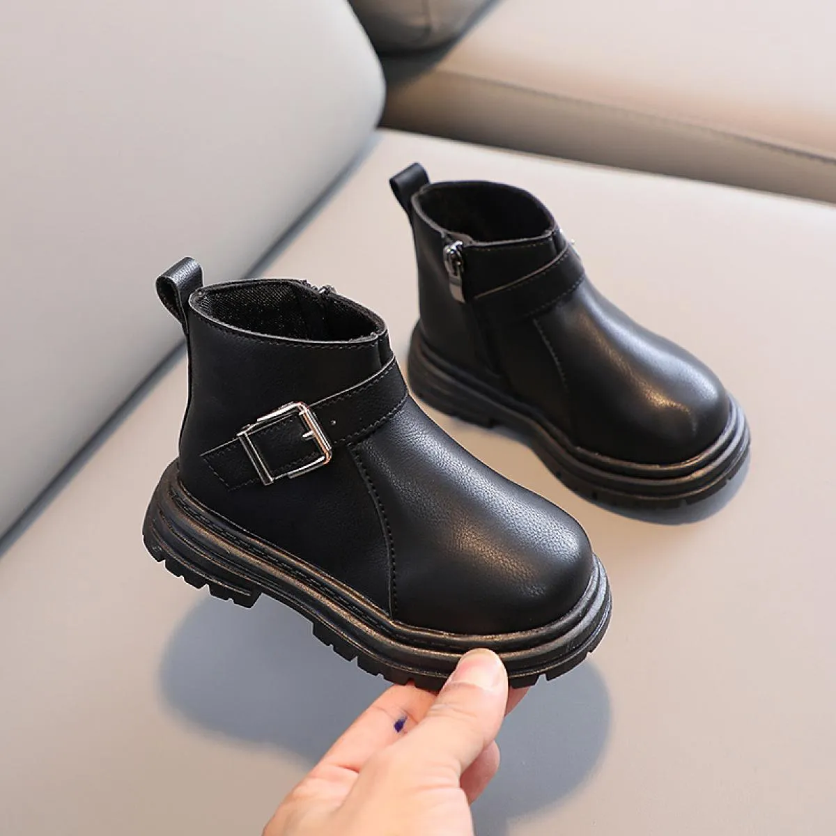 Stivali da bambino primavera autunno per bambini Ragazze Moda cinturino alla caviglia Stivali con plateau per bambini Scarpe da