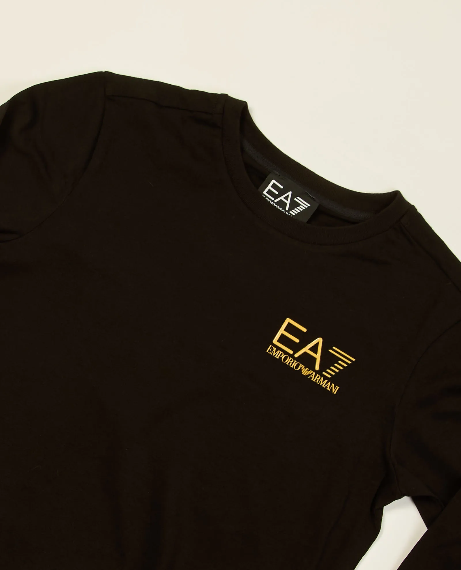 T-shirt EA7 Core Identity Boy in cotone a maniche lunghe