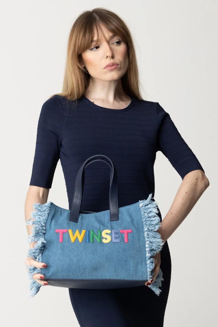 Tote piccola in denim Denim