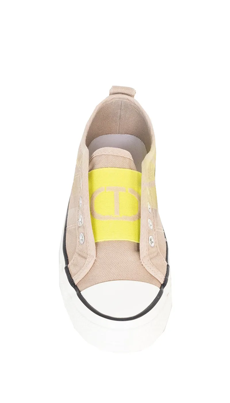 Twinset Milano Sneakers in canvas con logo. 211TCT170
