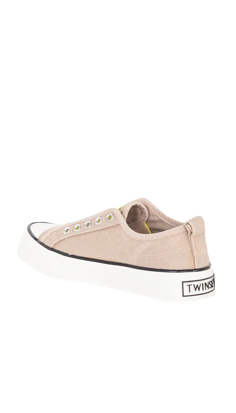 Twinset Milano Sneakers in canvas con logo. 211TCT170