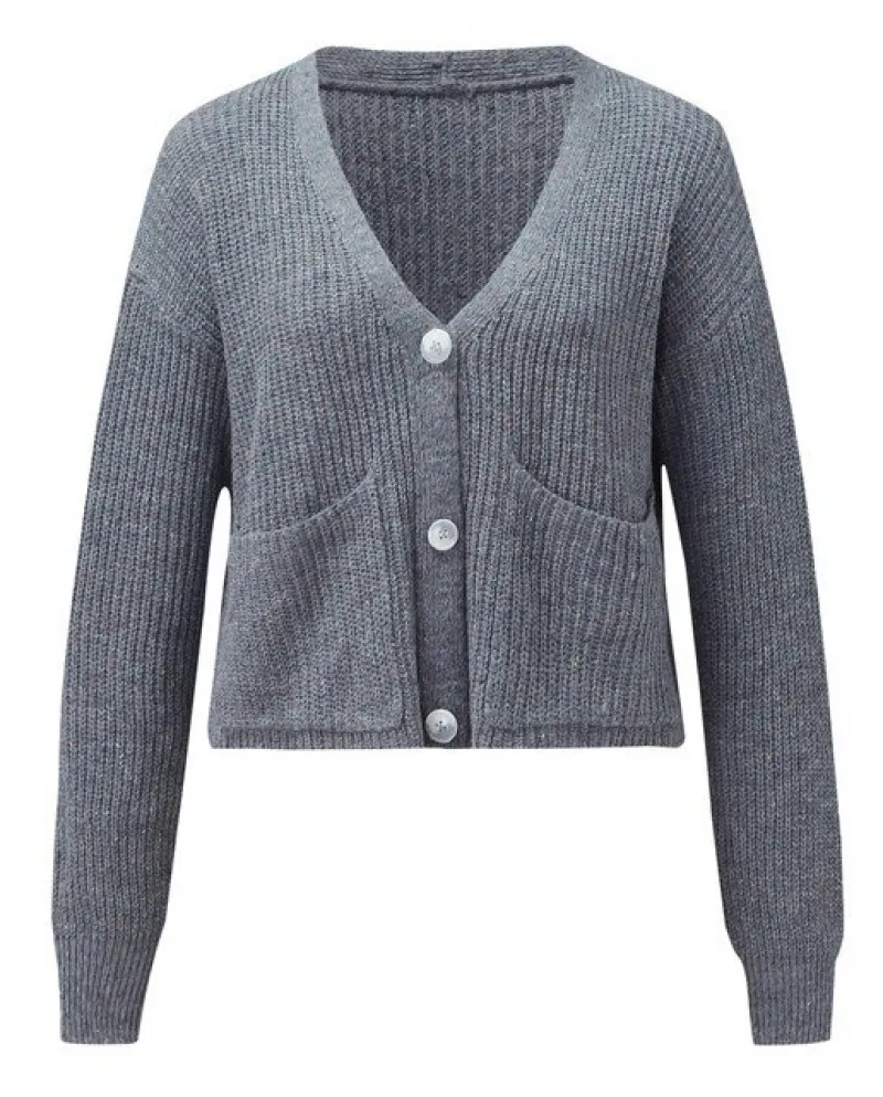 Women Knitted Cardigan Sweater Loose Button V Neck Autumn Winter Cashmere Tops Casual Streetwear Female Cardigan Ladies